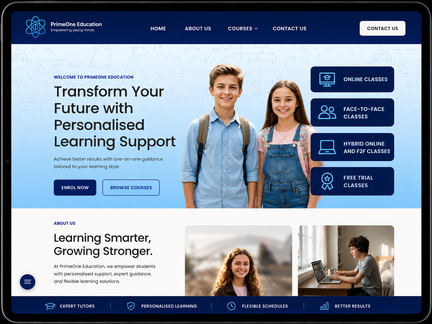Education website design